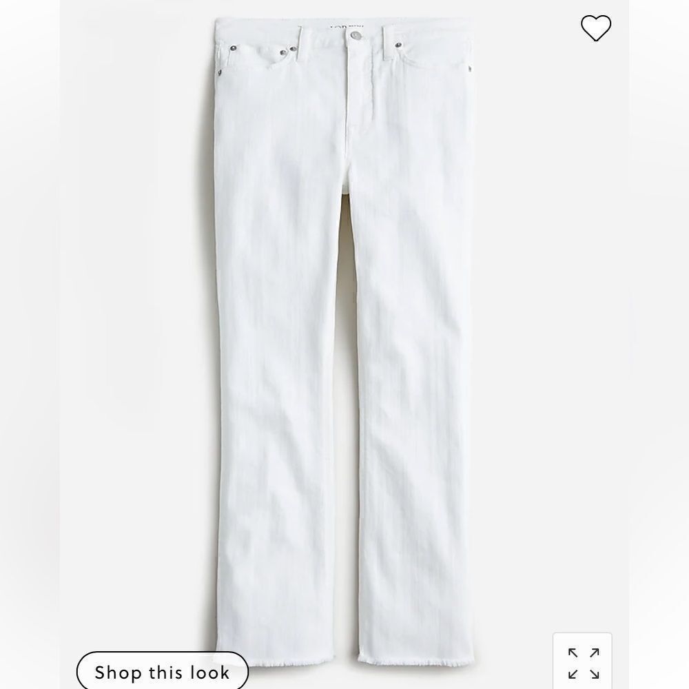 J. Crew 10" demi-boot crop jean in white wash